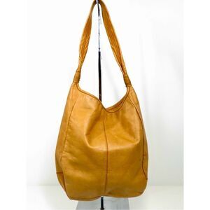 margot Tan Leather Hobo Shoulder Bag